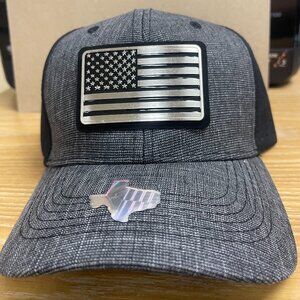 American Metal Flag Black & Silver w/ Black Back Cap